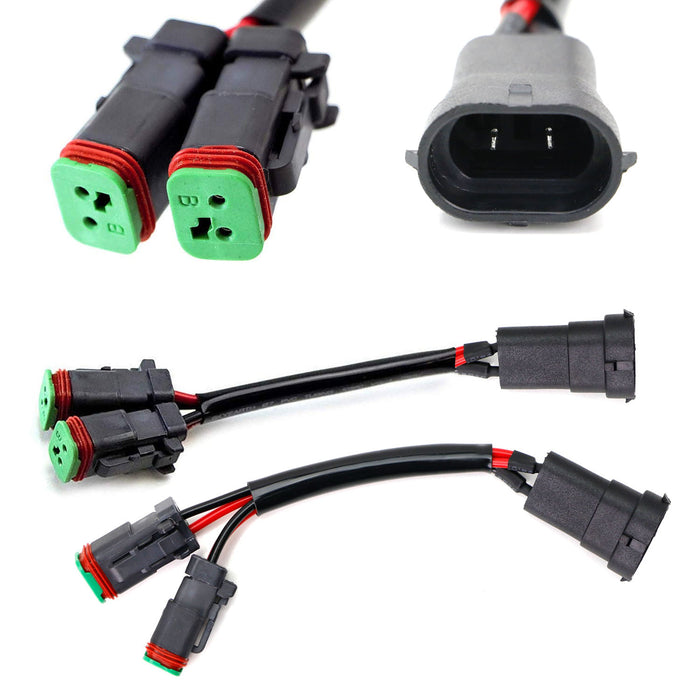 (2) Y-Shape Dual Outputs H11 H8 To Deutsch DT DTP Adapters Connectors Splitters