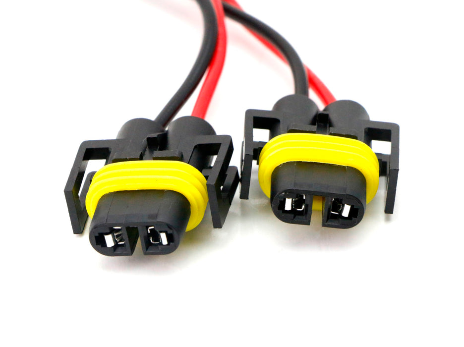 Pair H11/H8 2-Way Splitter Wires For Headlight/High Beam Quad/Dual Projectors