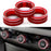 3pcs Sport Red AC Climate Control Switch Knob Ring Covers For Honda Accord