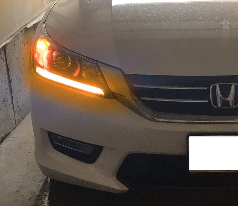 Even Illuminating Headlight Amber LED DRL Lights Retrofit For 13-15 Accord Sedan