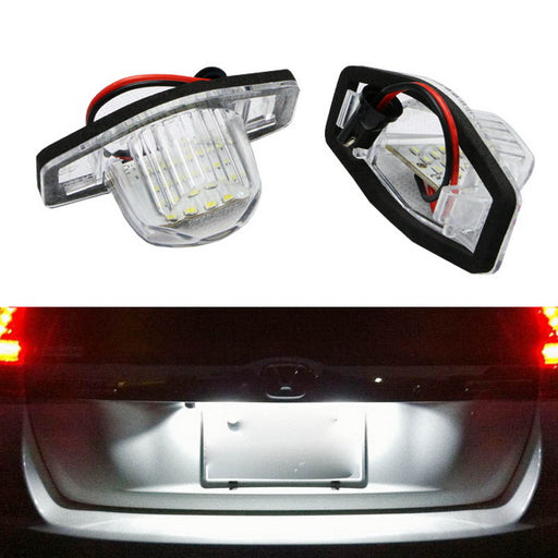 Exact Fit White 18-LED License Plate Light Lamps For Honda Civic Fit CR-V, etc