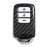 Black Carbon Fiber Key Fob Shell Cover For Honda Accord Crosstour CR-V HR-V FIT