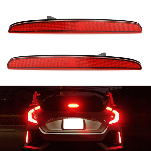 Red Lens 24-LED Bumper Reflector Light Kit For Civic Hatchback, SI, Type-R 4D