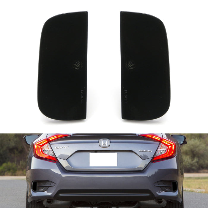 OE-Spec Smoked Rear Bumper Reflector Lens Assy For 2016-21 10th Gen Honda Civic