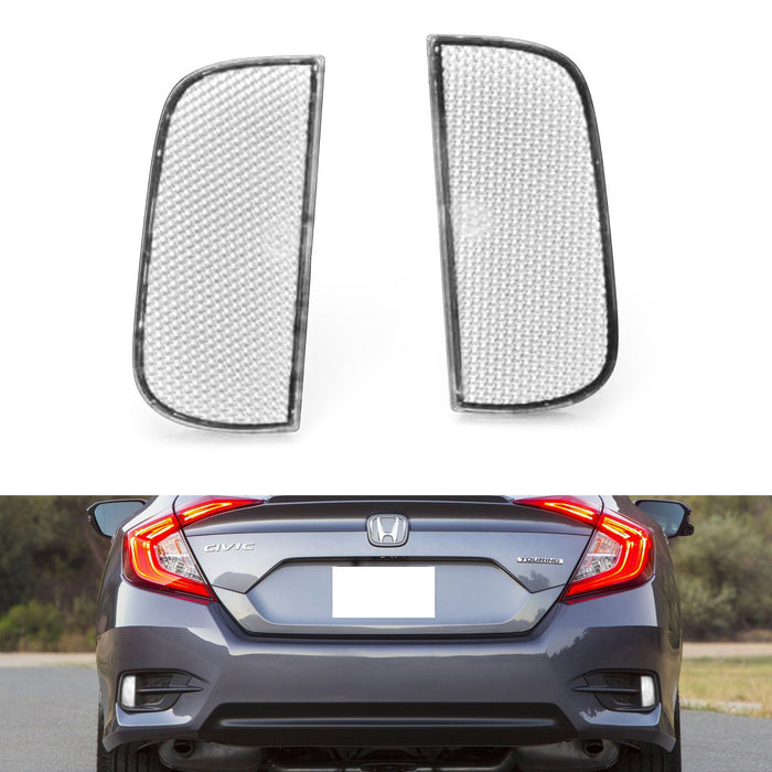 OE-Spec Clear Rear Bumper Reflector Lens Assy For 2016-21 10th Gen Honda Civic