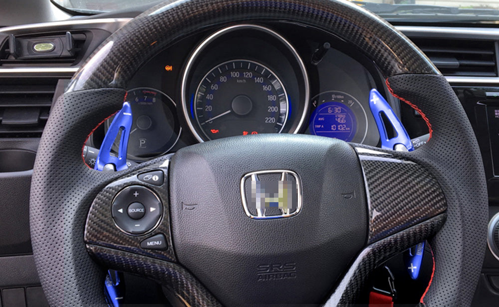 Blue Large Steering Wheel Paddle Shifter Extension For Honda HRV Vezel, FIT JAZZ