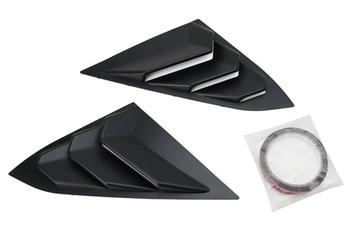 Black Racing Style Rear Side Window Scoop Air Vent/Louver For 16-21 Civic Sedan