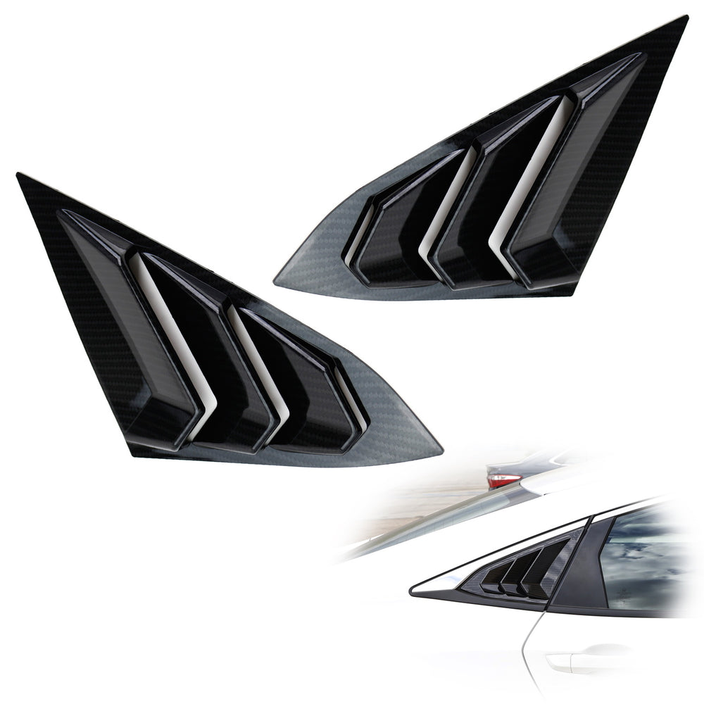 Carbon Fiber Racing Rear Side Window Scoop Air Vent/Louver For 16-21 Civic Sedan