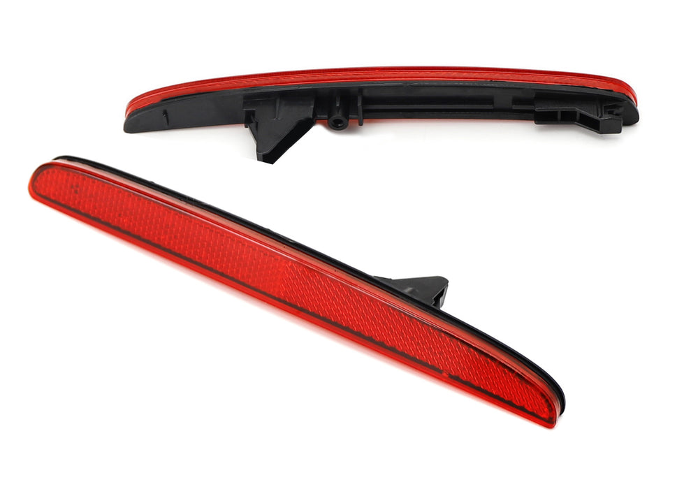 OEM-Spec Red Lens Rear Bumper Reflectors For 17-21 Civic Hatchback, SI Sedan