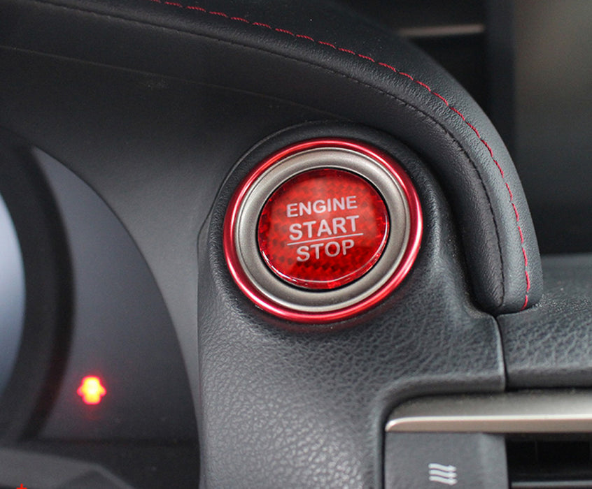 Red Carbon Fiber Keyless Engine Push Start Button Cover For Honda Accord Civic..