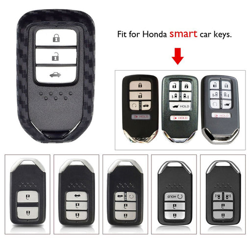 Carbon Fiber Soft Silicone Key Fob Case For Honda Accord Civic Crosstour HRV FIT