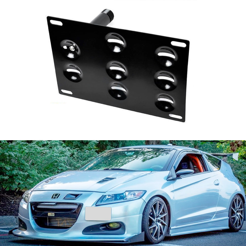 JDM Style Bumper Tow Hook License Plate Bracket Mount Holder For 11-22 Honda CRZ