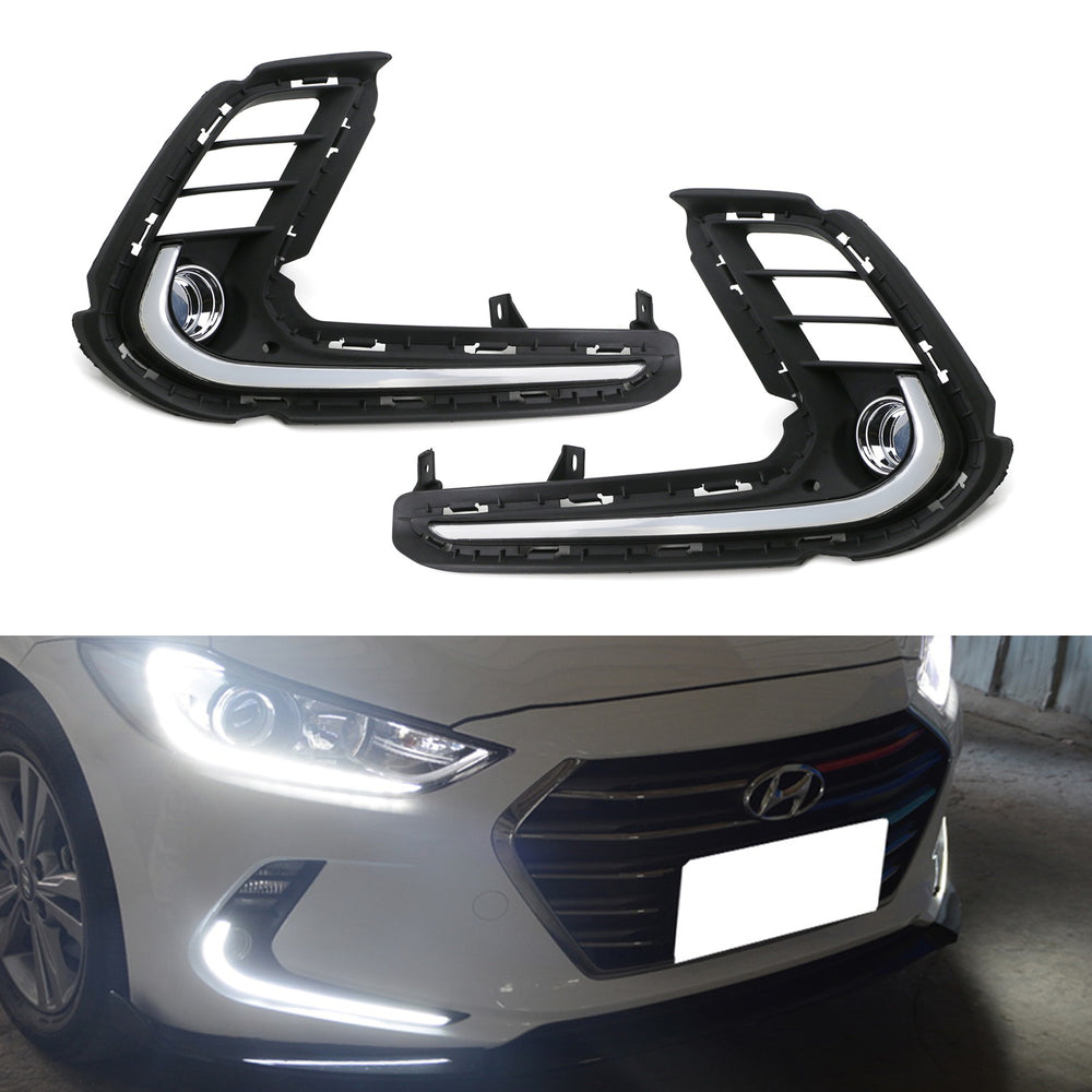 KDM Style Lower Bumper LED Daytime Running Lights For 2017-2018 Hyundai Elantra