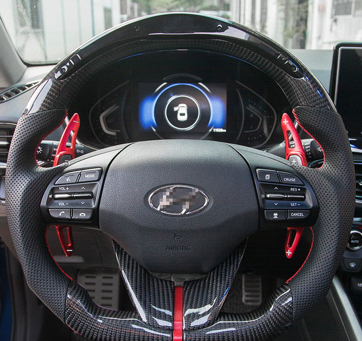 Red Large Steering Wheel Paddle Shifter Extension For 19-22 Hyundai Veloster JS