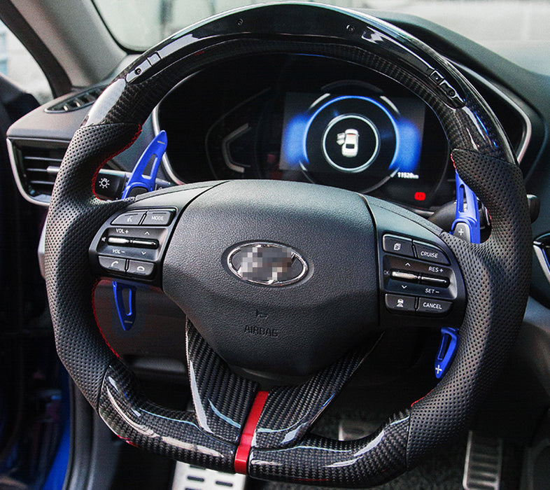 Blue Performance Steering Wheel Paddle Shift Extend For 2019-22 Hyundai Veloster