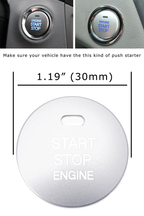 Silver Engine Push Start Button Cover Trim For Hyundai Sonata Elantra Kia Optima