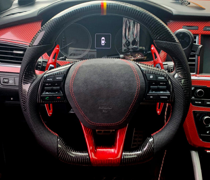 Red KDM Steering Wheel Paddle Shifter Extension Cover For 2015-19 Hyundai Sonata