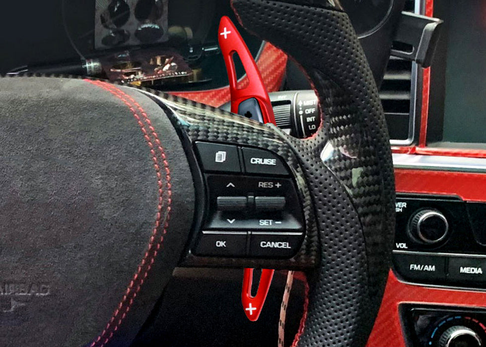 Red KDM Steering Wheel Paddle Shifter Extension Cover For 2015-19 Hyundai Sonata