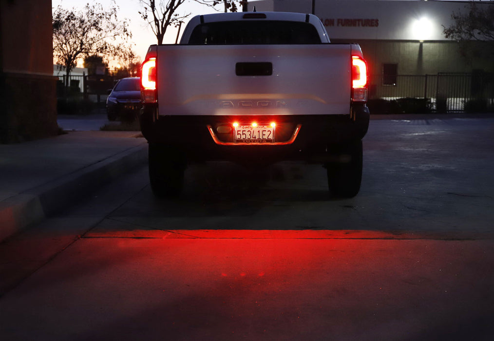 Rear License Plate Frame Mount Red LED Tailgate Light Bar Kit For All Car Trucks