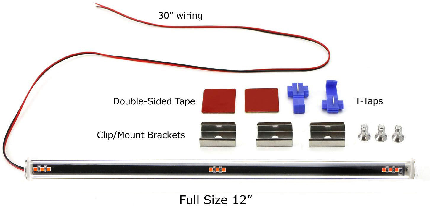 Front LicensePlate Frame Mount Raptor Style Amber LED Driving/Clearance LightBar