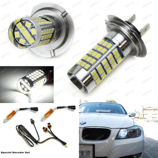 (2) Error Free Xenon White H7 LED Kit BMW E46 3 High Beam Daytime Running Lights