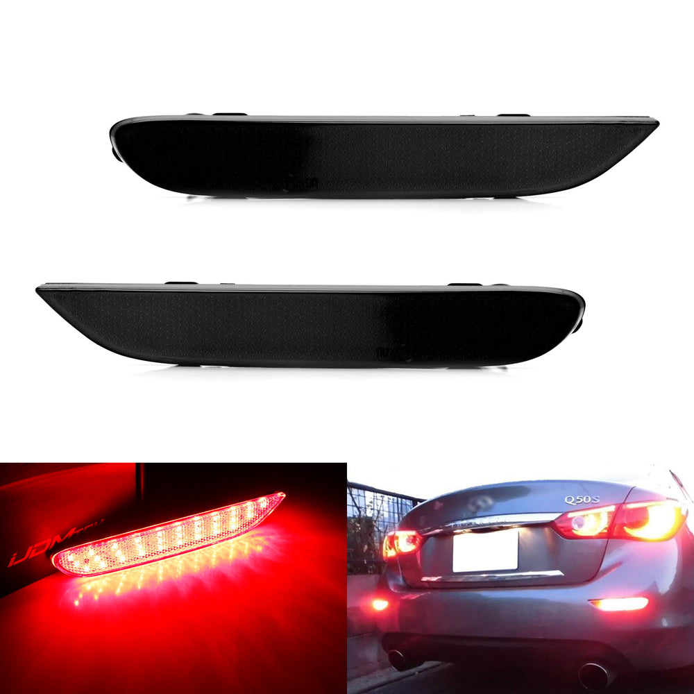 Smoked Lens 60-SMD LED Bumper Reflector Marker Lights For Infiniti Q50 QX Nissan