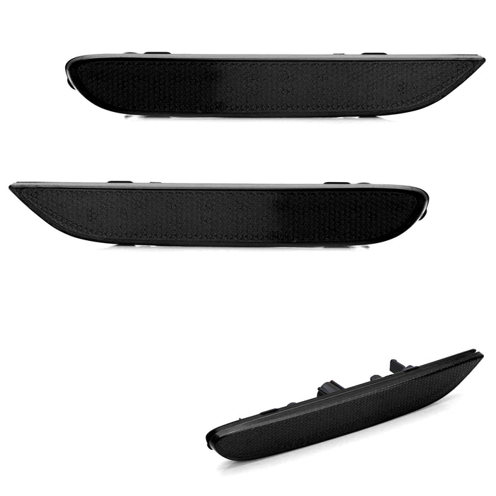 Dark Smoked Lens Rear Bumper Reflector Covers For 20+ Mitsubishi Outlander Sport