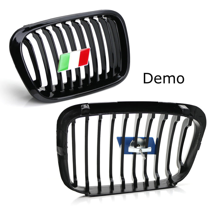 Italian Flag Emblem Badge w/Grille/Mesh Mount Toggle Bolt Anchor For Euro Cars