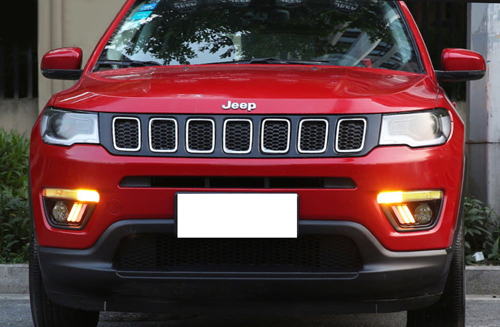 Switchback LED Daytime Lights w/ Sequential Turn Signal Lamps For 17-20 Compass