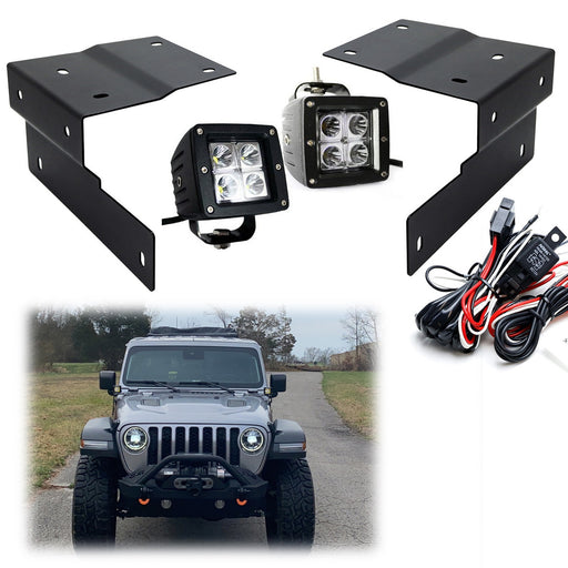 20W 3-Inch CREE LED A-Pillar Pod Lighting Kit For Jeep Wrangler JL, Gladiator JT