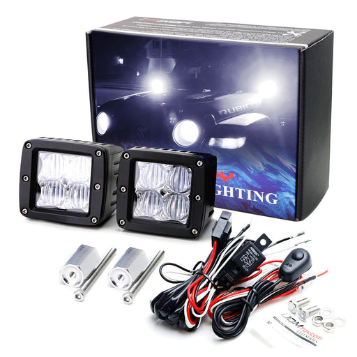 SAE Compliant Flood Beam White LED A-Pillar Mount Pod Light Kit For Wrangler JL