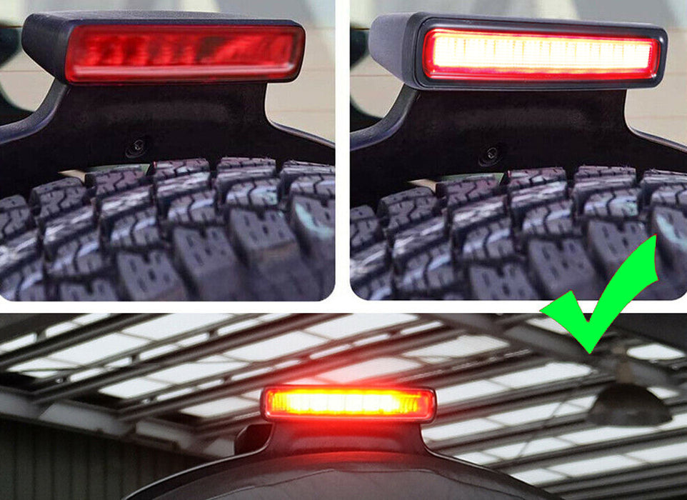 Smoked Lens LED Strobe Third Brake Lamp w/Brackets For 2018-up Jeep Wrangler JL