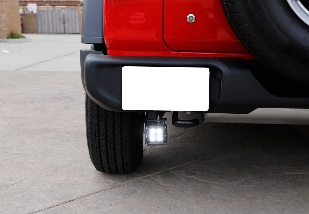 Dual 20W 2x2 LED Pod Light w/Rear Bumper Mount, Wire For 18-up Jeep Wrangler JL