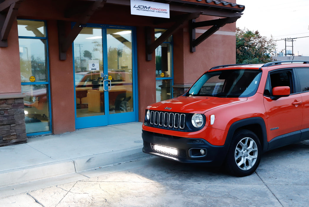 20" 120W LED Light Bar w/ Behind Grille Mounts, Wiring For 2015-up Jeep Renegade