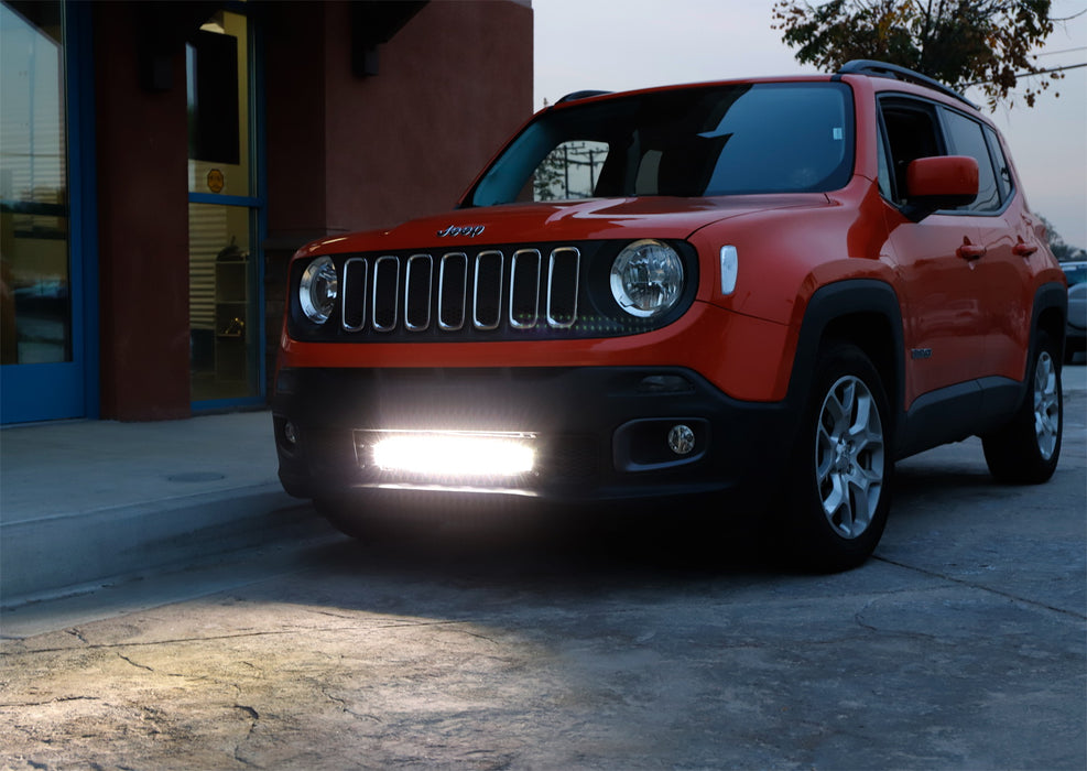 20" 120W LED Light Bar w/ Behind Grille Mounts, Wiring For 2015-up Jeep Renegade