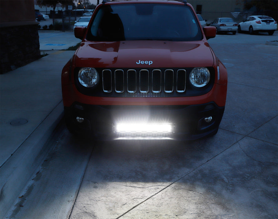 20" 120W LED Light Bar w/ Behind Grille Mounts, Wiring For 2015-up Jeep Renegade