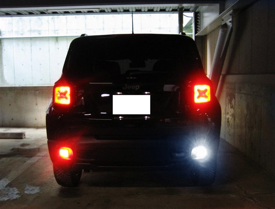 Euro/JDM Rear Fog & Backup Light w/LED Bulbs, Wiring For 2015-19 Jeep Renegade