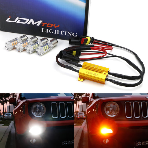 LED DRL/Turn Signal Lights w/ No Hyper Flash Fix Combo For 2015-19 Jeep Renegade