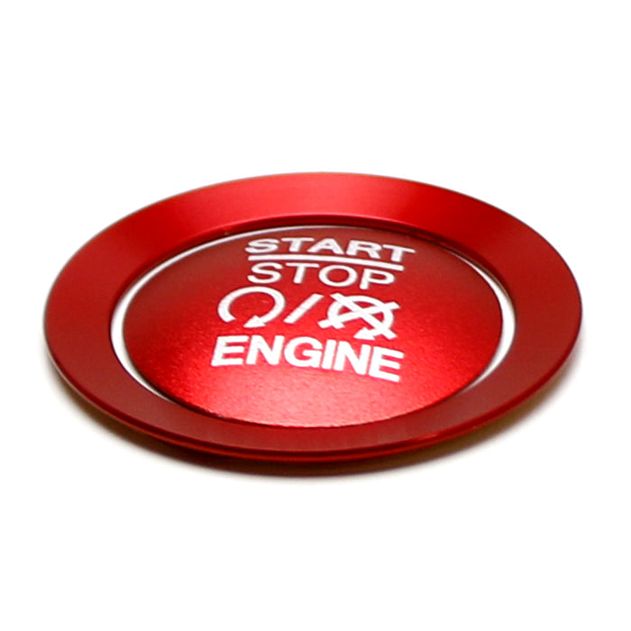 Red Keyless Engine Push Start Button & Surrounding Ring For Jeep 15-up Renegade