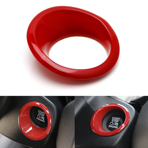 Red Keyless Engine Push Starter Surrounding Ring Cover For 2015-up Jeep Renegade