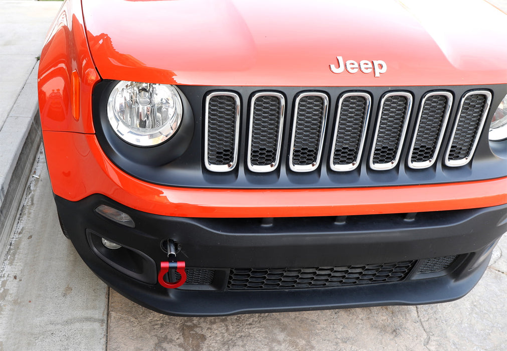 Sports Red Track Racing Style Aluminum Tow Hook Ring For 2015-up Jeep Renegade