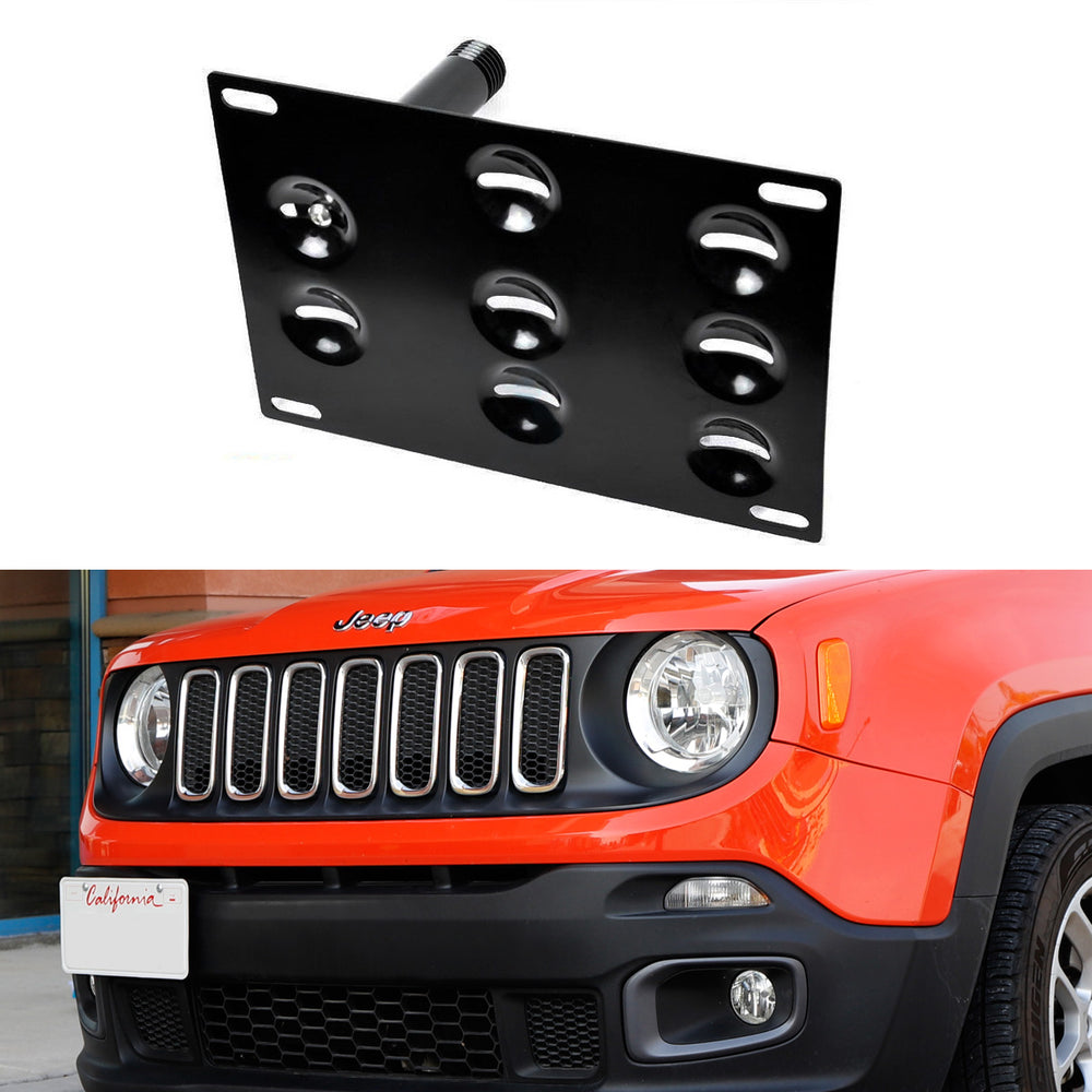 Bumper Tow Hook License Plate Bracket Mount Holder For 2015-up Jeep Renegade