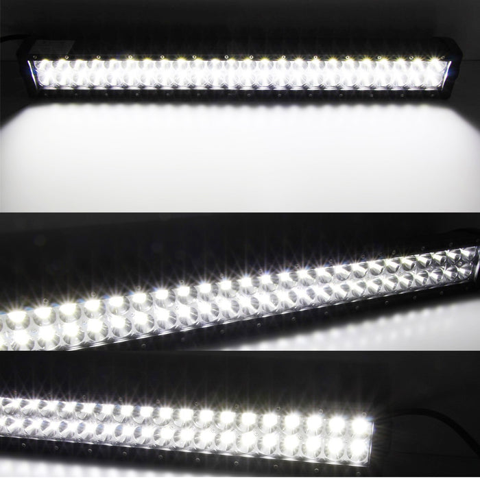 144W 25" LED Light Bar w/ Tow Hook Bracket, Wirings For 07+ Jeep Wrangler JK JL