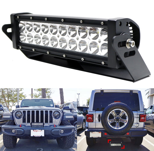 Bumper Mount 60W LED Light Bar Kit w/ Bracket, Wirings For Jeep Wrangler JK JL