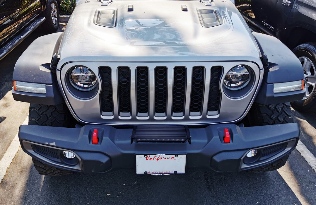 Bumper Mount 60W LED Light Bar Kit w/ Bracket, Wirings For Jeep Wrangler JK JL