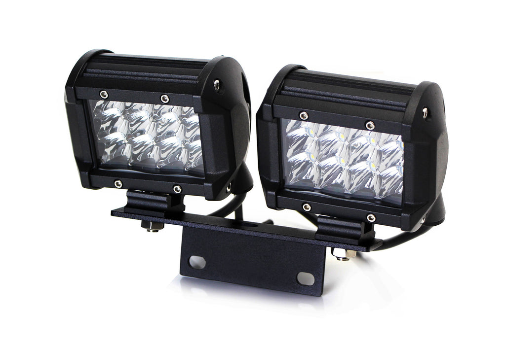 72W LED Pod Lights w/ Above 3rd Brake Bracket, Wiring For 07-17 Jeep Wrangler JK