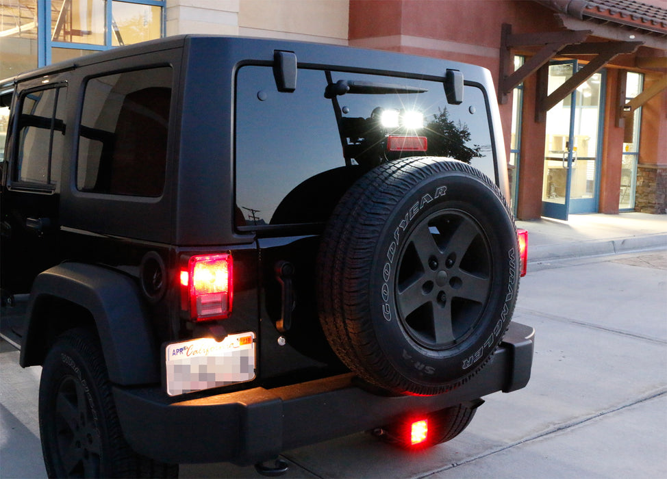 72W LED Pod Lights w/ Above 3rd Brake Bracket, Wiring For 07-17 Jeep Wrangler JK