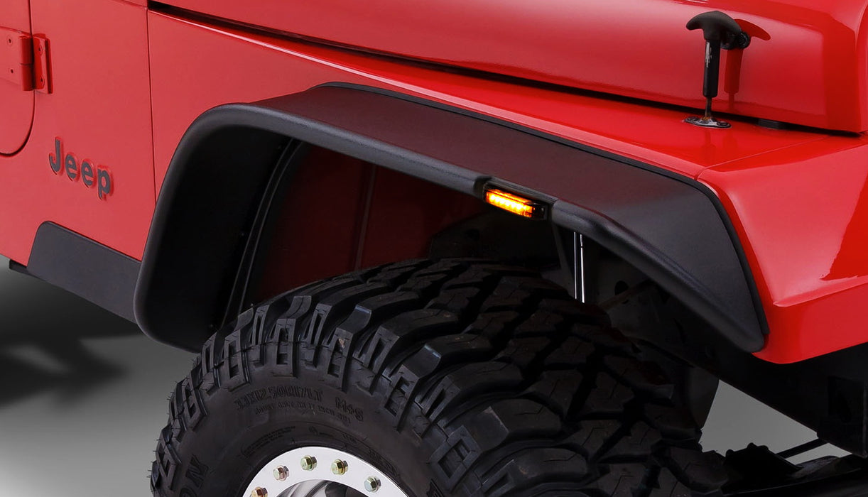 Smoked 6-LED Amber Fender Flare Side Marker Lamps For Jeep Wrangler TJ JK and JL