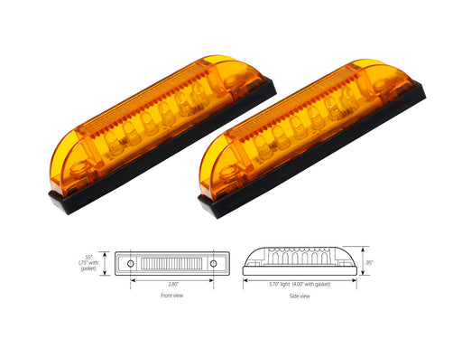 Amber Lens 6-LED Fender Flare Side Marker Lamps For Jeep Wrangler TJ JK and JL