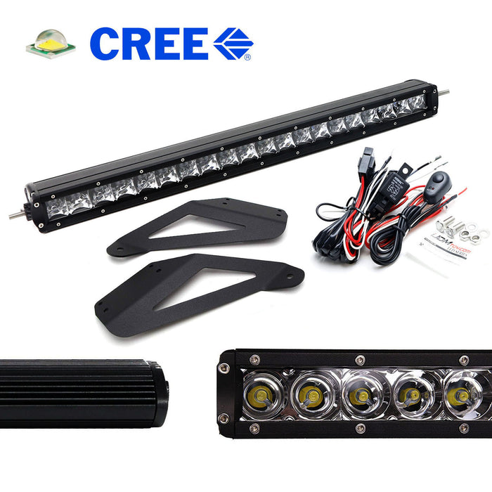 Behind Upper Grill 20" LED Light Bar w/Bracket/Wiring For 2007-17 Jeep Wrangler